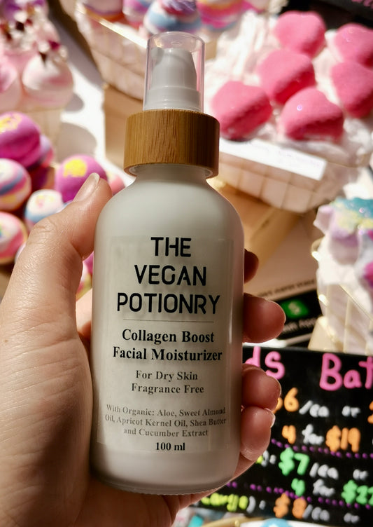 Collagen Boost Facial Moisturizer | Vegan Collagen | Collagen Night Cream |  For Dry Skin | Fragrance Free The Vegan Potionry |