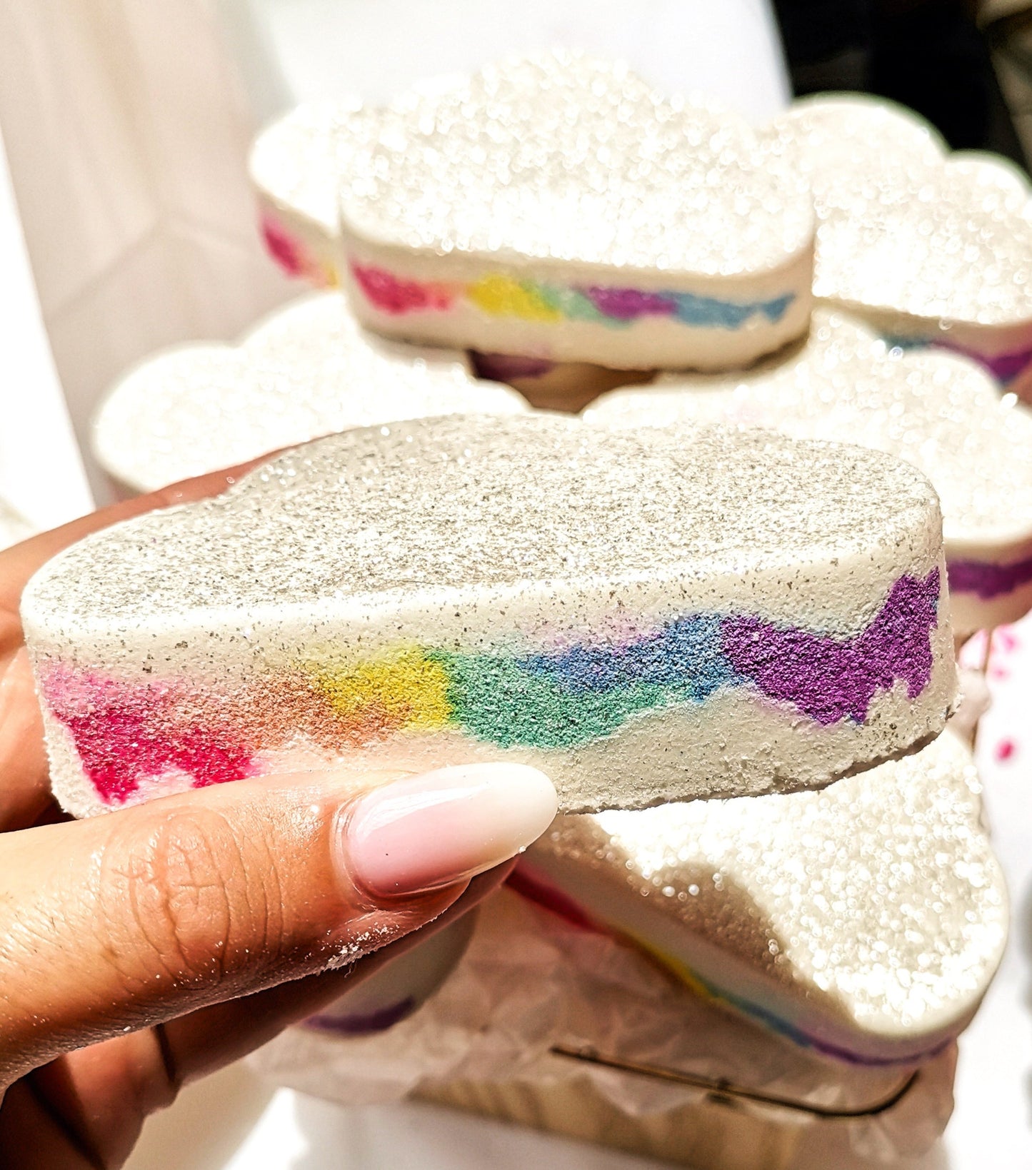 Rainbow Cloud Bath Bombs | The Vegan Potionry