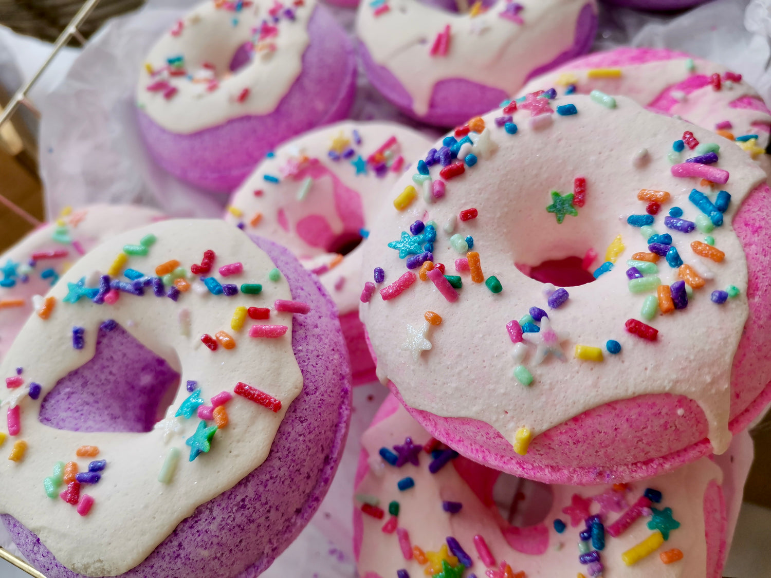 Donut Bath Bombs with Sprinkles 