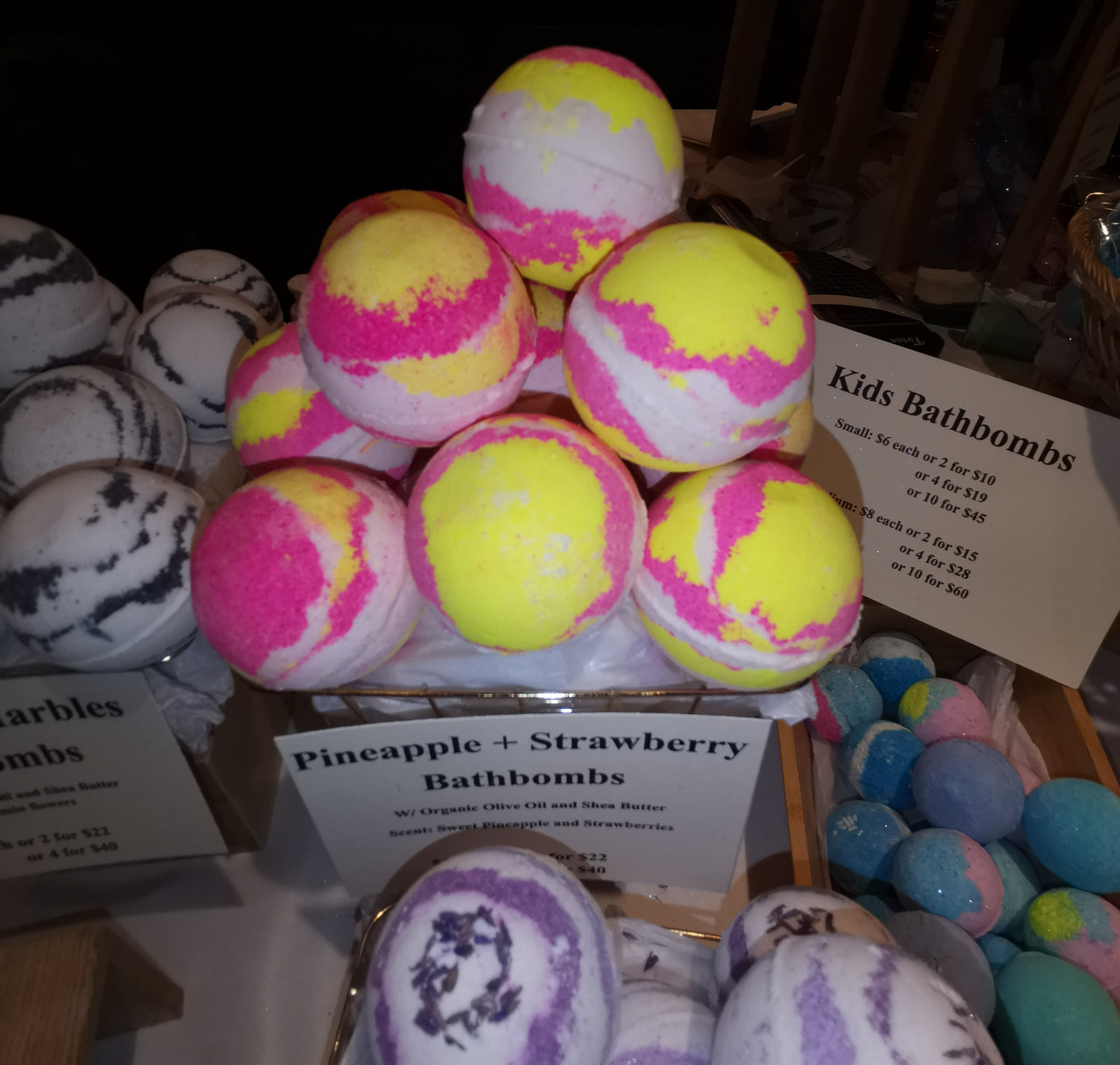 Strawberry + Pineapple Large Bath Bombs |The Vegan Potionry |